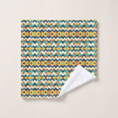 moderne Chevron-Geometrie Badhandtuch Set (Waschlappen)