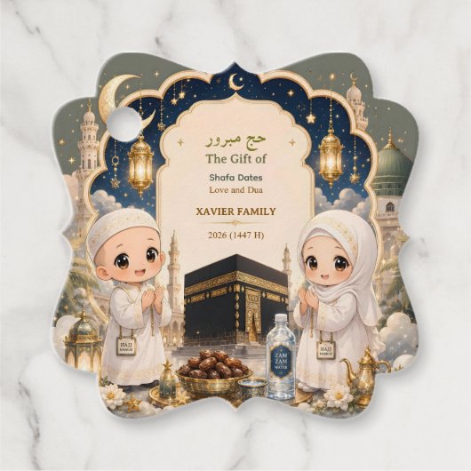 Moderne Chibi Hajj Mabroor Personalisiert Geschenkanhänger (Vorderseite)
