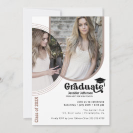 Moderne Chic 2 Fotos Graduation Party Erdtöne Feiertagskarte