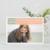 Moderne Chic-Abschluss-Einladung - Pfirsich Einladung (Stehend Vorderseite)