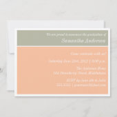 Moderne Chic-Abschluss-Einladung - Pfirsich Einladung (Rückseite)