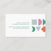 Moderne chic abstrakt geometrisch farbig visitenkarte (Rückseite)