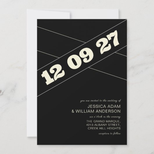Moderne Chic Black Bold Typografie Einladung (Vorderseite)