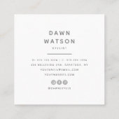 Moderne Chic Blush Lila Berufliche Typografie Quadratische Visitenkarte (Rückseite)