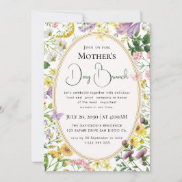 Moderne chic boho leuchtende wilde Blumen Einladung