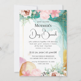 Moderne chic boho leuchtende wilde Blumen Einladung