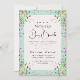 Moderne chic boho leuchtende wilde Blumen Einladung