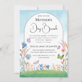 Moderne chic boho leuchtende wilde Blumen Einladung