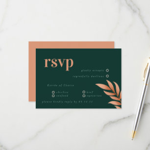 Moderne Chic Boho UAWG Wedding RSVP Karte