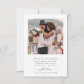 Moderne Chic Calligraphie 2 Foto Hochzeit Dankeskarte (Rückseite)