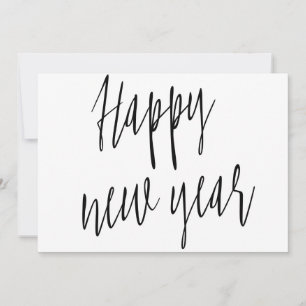 Moderne Chic Calligraphie "Happy new year" Feiertagskarte