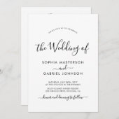 Moderne Chic Calligraphy QR Code Wedding Einladung (Vorne/Hinten)