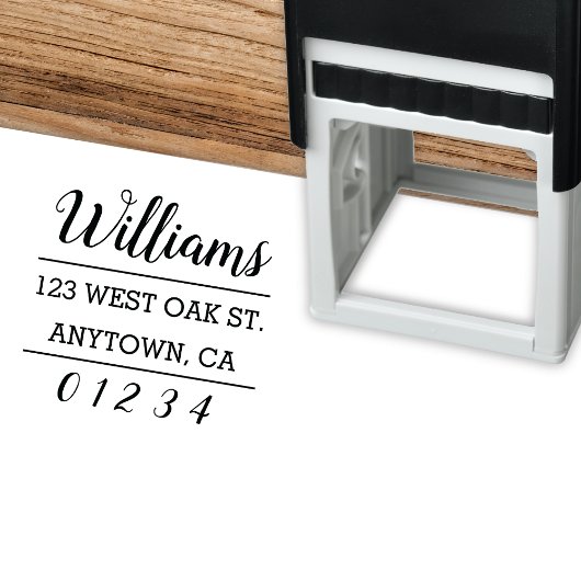 Moderne Chic Calligraphy Script-Rücksendeadresse Permastempel