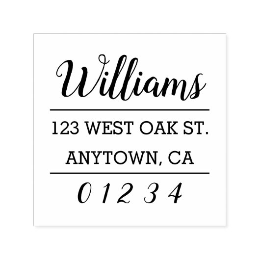 Moderne Chic Calligraphy Script-Rücksendeadresse Permastempel (Design)