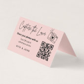 Moderne Chic Capture the Liebe QR code Folded Card (Vorderseite)