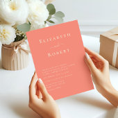 Moderne Chic Coral Minimalistisch Script Wedding Einladung