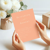Moderne Chic Coral Peach Minimalistisch Script Hoc Einladung