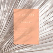 Moderne Chic Coral Peach Minimalistisch Script Hoc Einladung