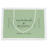 Moderne Chic Couple Names Braut & Groom Wedding Große Geschenktüte (Vorderseite)
