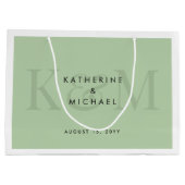 Moderne Chic Couple Names Braut & Groom Wedding Große Geschenktüte (Rückseite)