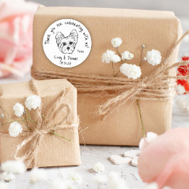 Moderne Chic Custom Funny Yorkie Dog Gastgeschenk Runder Aufkleber