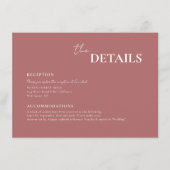 Moderne Chic Dusty Rose Script Typografy Wedding Begleitkarte (Vorderseite)