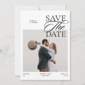 Moderne Chic Editorials Schrift Foto Doppelseitig Save The Date (Vorderseite)