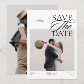 Moderne Chic Editorials Schrift Foto Doppelseitig Save The Date (Vorne/Hinten)