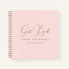 Moderne Chic Elegante Rosa Hochzeitsgästebuch Notizblock