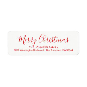 Moderne Chic-Feiertags-WeihnachtsRücksendeadresse