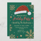 Moderne Chic Festivals Gold Snowflakes Holiday Par Einladung (Vorne/Hinten)