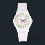Moderne Chic Floral Monogram Armbanduhr<br><div class="desc">Moderne Chic Floral Monogram Watch</div>
