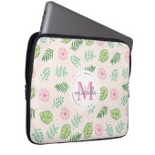 Moderne Chic Floral Monogram Laptopschutzhülle (Vorne Rechts)