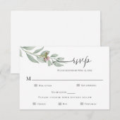 Moderne Chic Floral Wedding RSVP Card Karte (Vorne/Hinten)