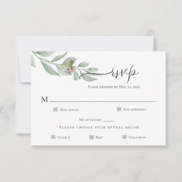 Moderne Chic Floral Wedding RSVP Card Karte