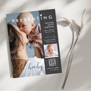 Moderne Chic-Foto-Magazin-Cover Baby-Geburt Postkarte