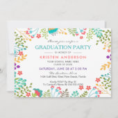 Moderne Chic Fresh Floral Graduation Party Einladung (Vorderseite)