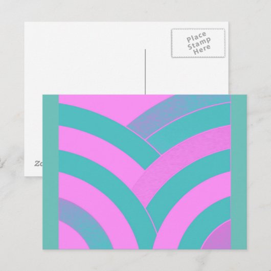 moderne, chic gebogene Chevronen Postkarte (Vorne/Hinten)