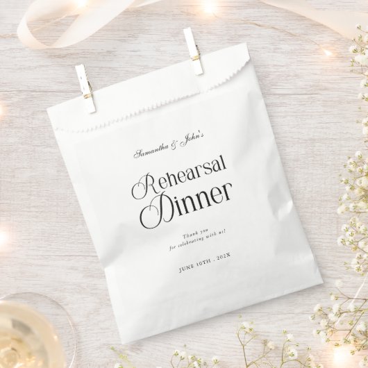 Moderne Chic Generalprobe-Dinner Danke Geschenktütchen (Ausgeschnitten)