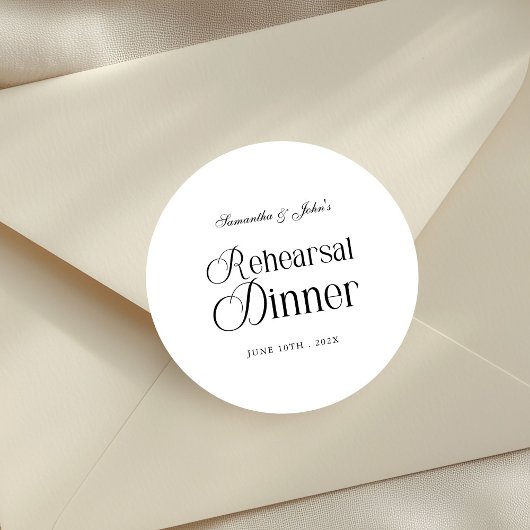Moderne Chic Generalprobe zum Dinner Runder Aufkleber