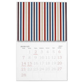 Moderne Chic gestreift Kalender (Feb 2027)