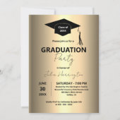 Moderne Chic Gold Metallic Foto Graduation Party Einladung (Rückseite)