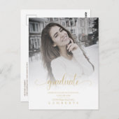 Moderne Chic Gold Typografy Script Graduate School Postkarte (Vorne/Hinten)