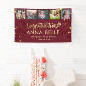 Moderne Chic Goldene Schrift Foto Collage Abschlus Banner (Insitu)