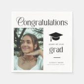 Moderne Chic Gratulation Absolvent Foto Abschluss Serviette (Vorderseite)