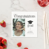 Moderne Chic Gratulation Absolvent Foto Abschluss  Serviette (Beispiel)