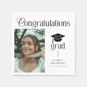 Moderne Chic Gratulation Absolvent Foto Abschluss  Serviette (Vorderseite)