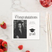 Moderne Chic Gratulation Absolvent Foto Abschluss Serviette (Beispiel)