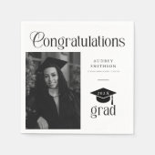 Moderne Chic Gratulation Absolvent Foto Abschluss Serviette (Vorderseite)