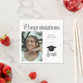 Moderne Chic Gratulation Absolvent Foto Abschluss Serviette (Beispiel)